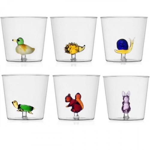Ichendorf Set 6 Bicchieri Collezione Soleils in Vetro e Bottone colorato Multicolor 
