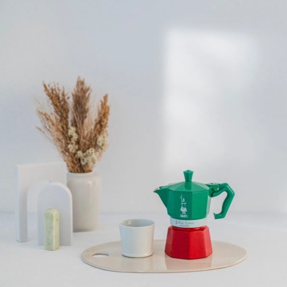 Bialetti Caffettiera Moka Express ITALIA 3 tazze Tricolore - immagine 2