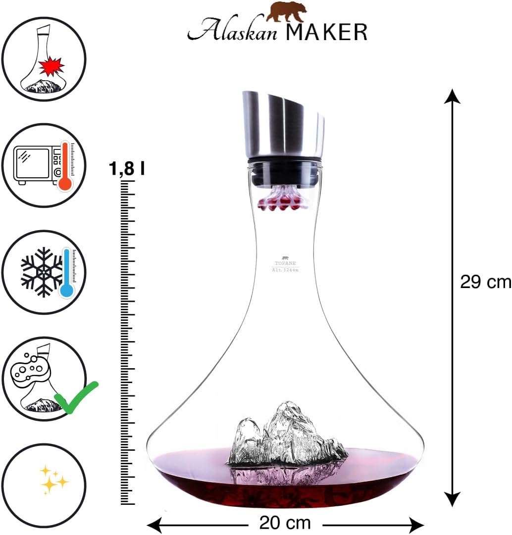 Alaskan Maker Tofane Caraffa decanter L 1,8 con tappo 3 in 1 - immagine 7