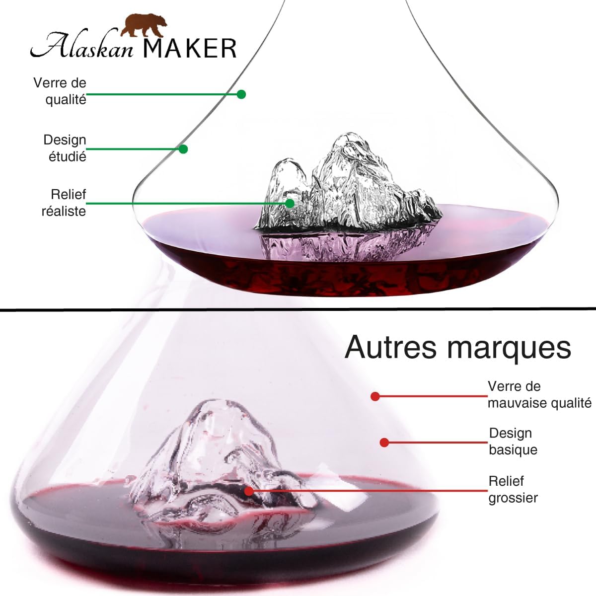 Alaskan Maker Tofane Caraffa decanter L 1,8 con tappo 3 in 1 - immagine 6