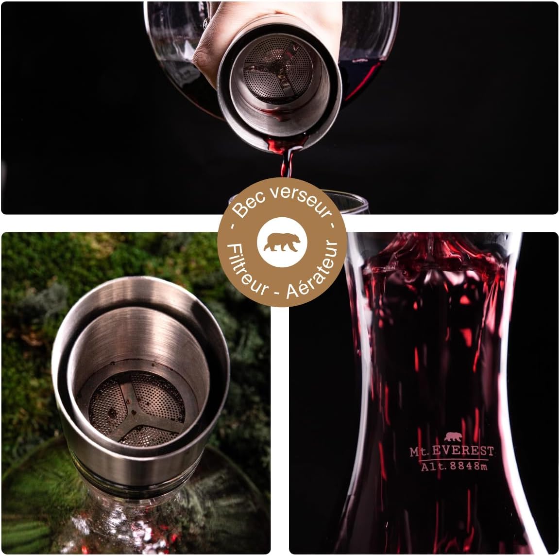 Alaskan Maker Tofane Caraffa decanter L 1,8 con tappo 3 in 1 - immagine 5