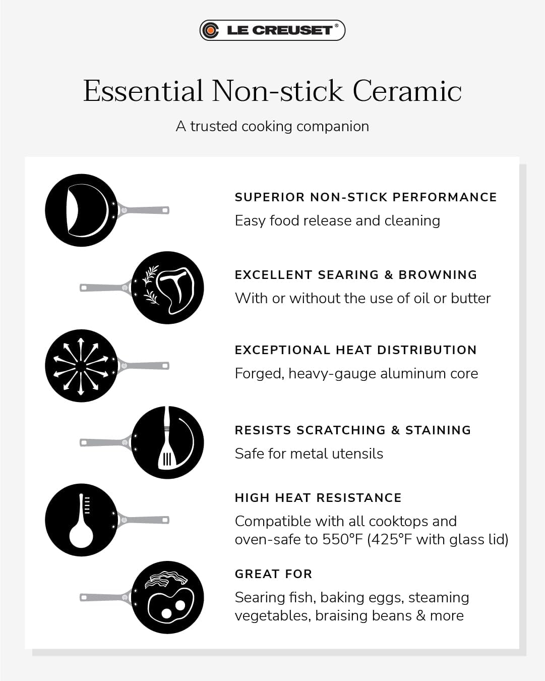 Le Creuset Essential Padella bassa in ceramica antiaderente cm 26 - immagine 11